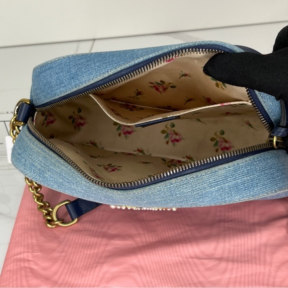 Gucci Pearly GG Marmont Denim Matelasse Bag - Picture 5 of 6